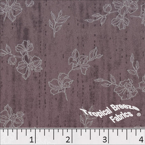 grapemist, Koshibo Sketched Floral Print Polyester Dress Fabric 048530