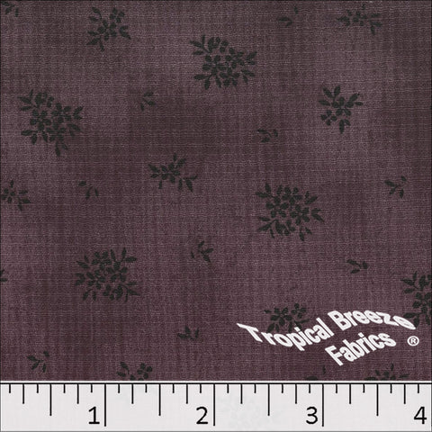 grapemist, Linen Crepe Floral Print Polyester Fabric 048528
