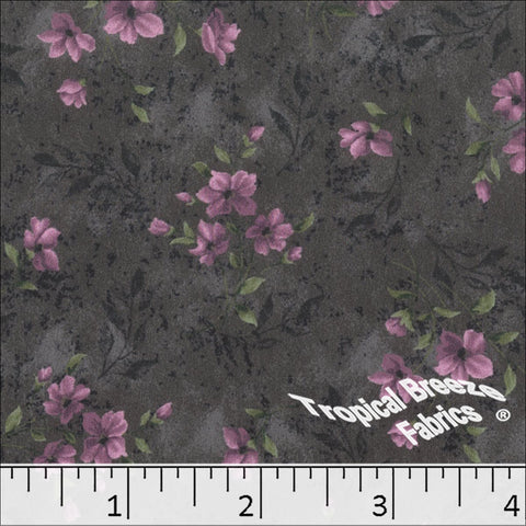 grapemist, Silk Mist Floral Print Polyester Fabric 042611