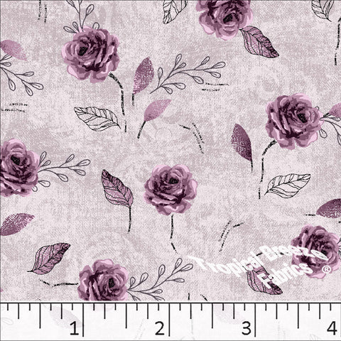 grapemist, Standard Weave Floral Design Poly Cotton Dress Fabric 6225