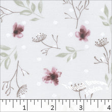 grapemist, Swiss Dot Floral Knit Print Fabric 573511