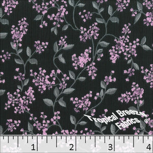 Yoryu Floral Print Polyester Fabric 048426 grapemist