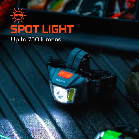 Spotlight details about NEBO Einstein 250 headlamp