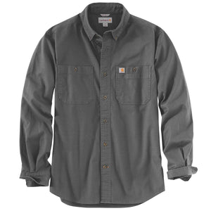 gravel, Men's Big and Tall Rugged Flex Rigby Long-Sleeved Shirt 103554