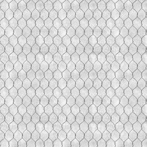 Proud Rooster Collection Chicken Wire Cotton Fabric gray