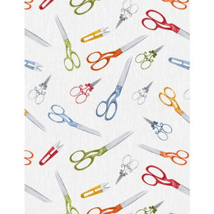 Common Threads Collection Scissors Cotton Fabric 21755 gray