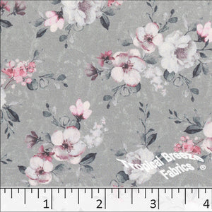 gray, Dream Crepe Stretch Floral Print 042513