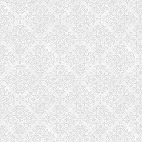 gray, Floral Flutter Collection Damask Cotton Fabric 39915