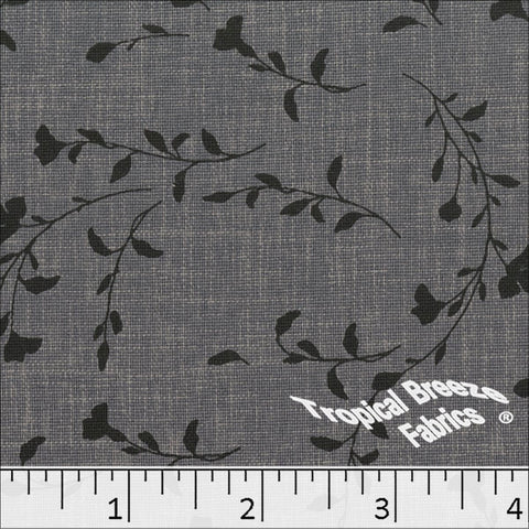 gray, Floral Print Polyester Fabric 045517