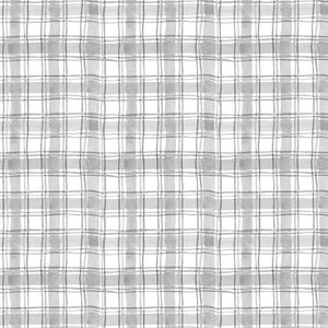 Hummingbird Floral Collection Plaid Cotton Fabric 3023-39832 gray