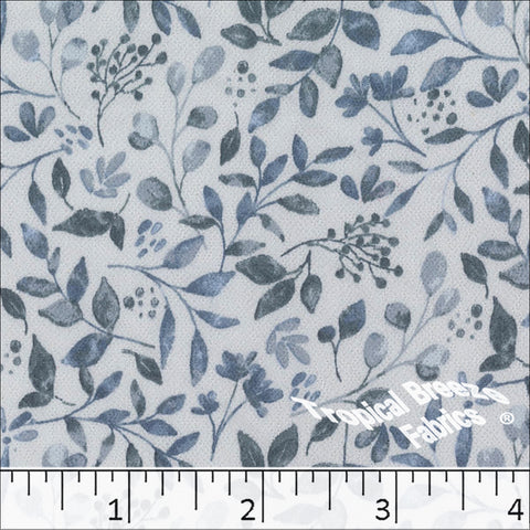 gray, Koshibo Floral Print Polyester Fabric 048623