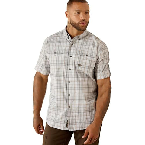 gray, Men's Rebar Made Tough VentTek DuraStretch Work Shirt 100715