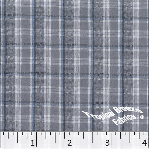gray, Seersucker Plaid Poly Cotton Fabric 488611
