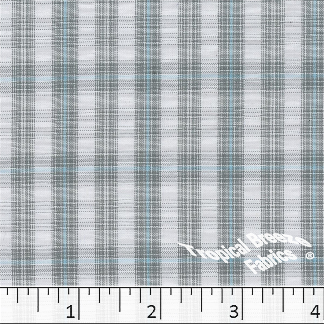 Seersucker Small Plaid Dress Fabric 48130 gray