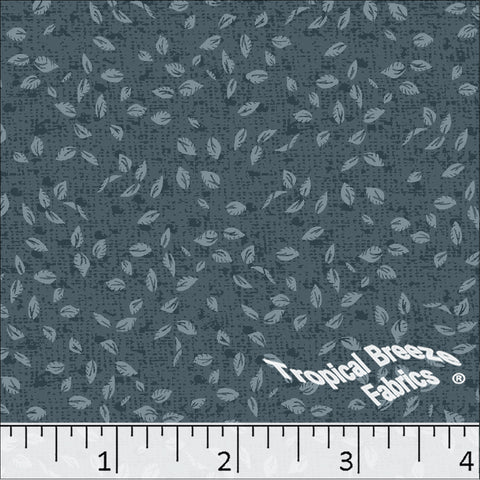 gray, Standard Weave Leaf Print Poly Cotton Fabric 6336
