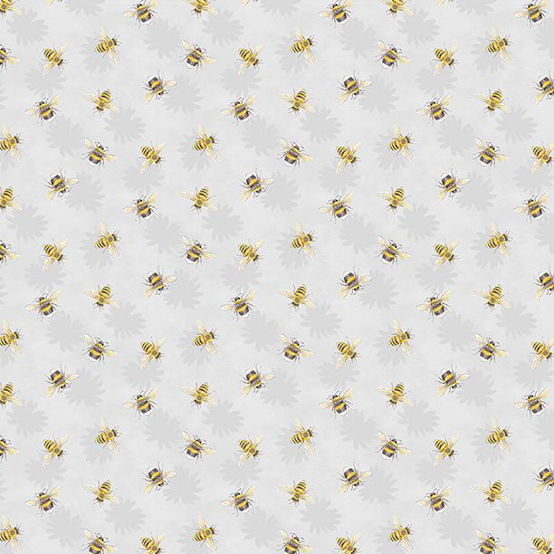 Zest for Collection Bee Toss Cotton Fabric 19157 gray