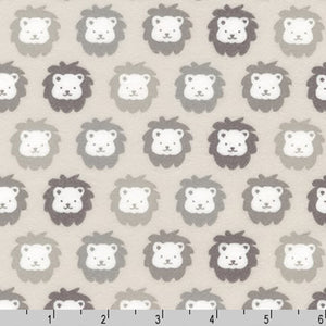 Gray lion print flannel