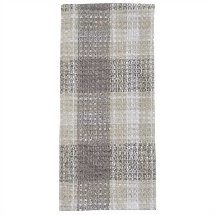 Gray plaid tea towel