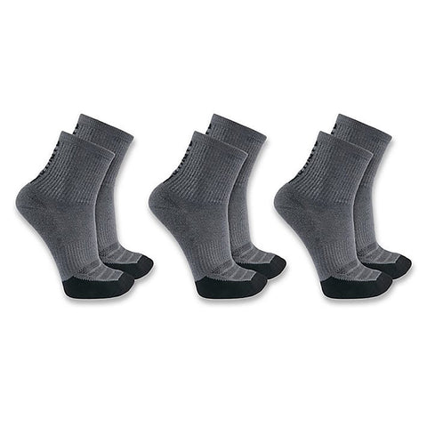 Gray Men's Midweight Logo Short Crew Sock 3-Pack SS9933