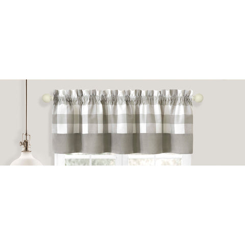 Gray checked valance