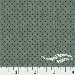 Green, Standard Weave Polka Dot Poly Cotton Fabric 0475