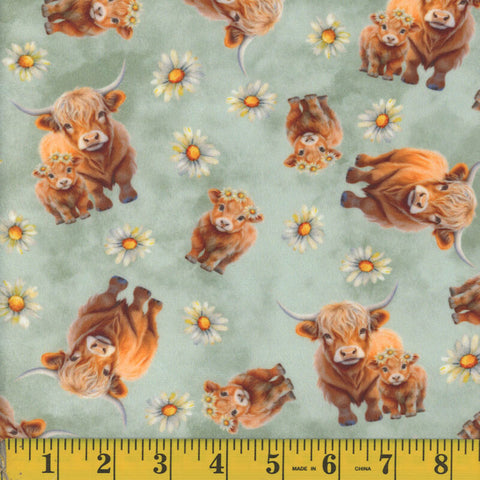 green, Woolly Wanderer Stretch Minky Fabric 141250