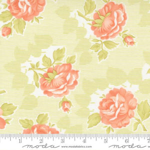 Cinnamon and Cream Collection Large Floral Cotton Fabric green