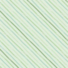 Hello Sunbeam Collection Diagonal Stripes Cotton Fabric Green