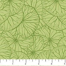 Water Lilies Collection Lily Pad Toile Cotton Fabric green