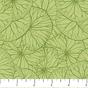 Water Lilies Collection Lily Pad Toile Cotton Fabric green