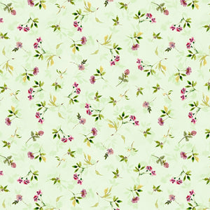 Among the Branches Collection Florals and Leaves Cotton Fabric green