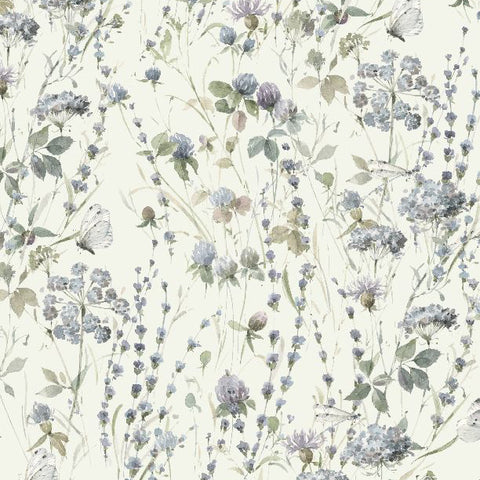 Au Natural Collection Packed Floral Cotton Fabric 17818 green background