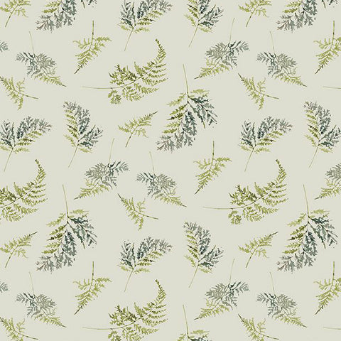 Blessed by Nature Collection Fern Toss Cotton Fabric 17812 green
