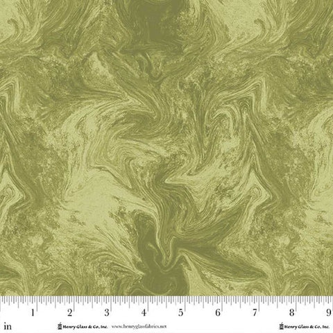 green, Bloomscape Collection Marbled Cotton Fabric 2435