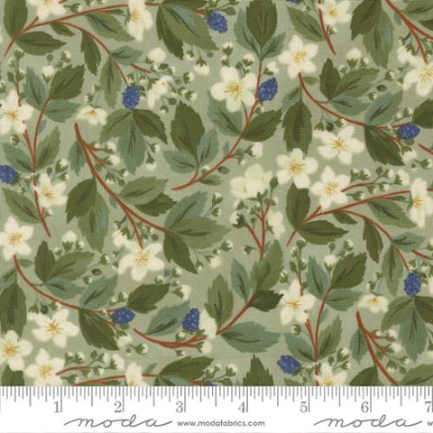 green, Brookside Collection Bramble Floral Cotton Fabric 36081