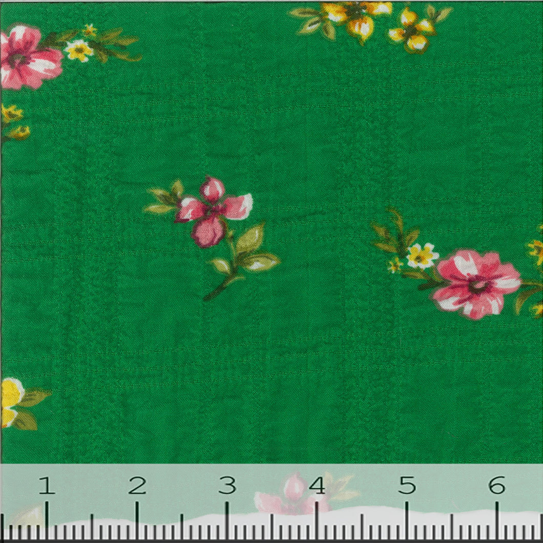 green, Bubble Check Pearl Fabric FA136