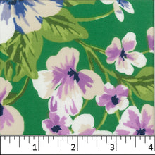 Green, DTY Brushed Floral Print Fabric FA14585