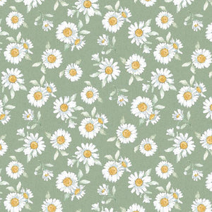 Daisy Days Collection Daisies Cotton Fabric 83312 green