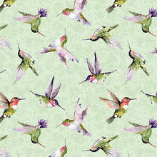 Hummingbird Floral Collection Hummingbird Toss Cotton Fabric 3023-39830 green
