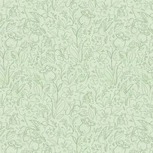 Hummingbird Floral Collection Toile Cotton Fabric 3023-39833 green