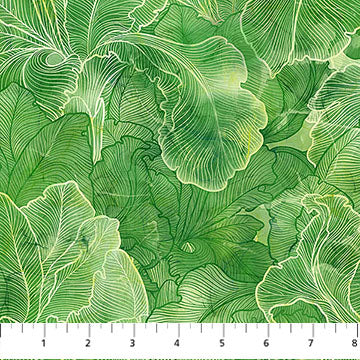green, Infatuation Iris Collection Leaf Print Cotton Fabric DP28615