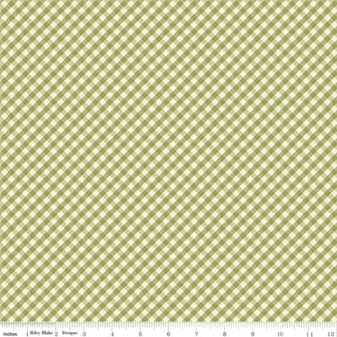 green, Lil Farm Friends Collection Gingham Cotton Fabric C17944