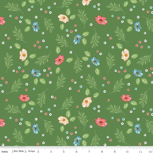 Melody Collection Flower Fields Cotton Fabric C15142 green