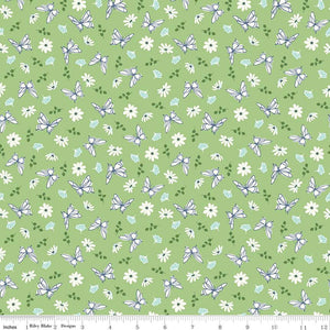 Melody Collection Flutter Cotton Fabric C15143 green