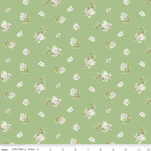 Green, Peter Rabbit and Friends Collection Jasmine Cotton Fabric CD15864