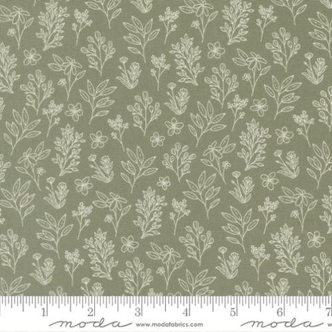 green, Potted Collection Cuttings Cotton Fabric 26145