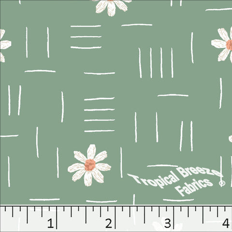 green, Standard Weave Poly Cotton Fabric 6315