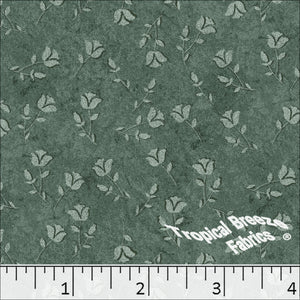 Standard Weave Poly Cotton Rosebud Fabric 5977 green