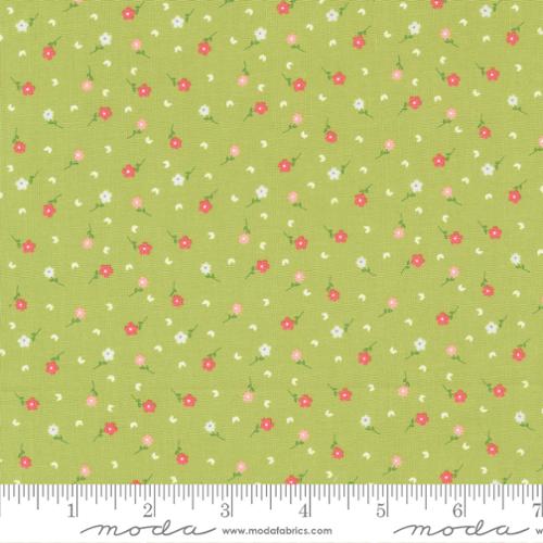 Strawberry Lemonade Collection Poppies Cotton Fabric 37674 green