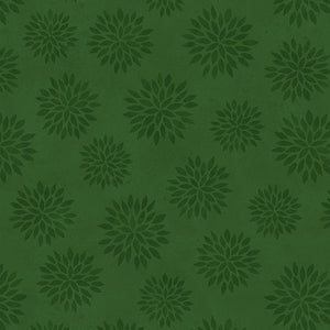 Sunflower Splendor Collection Tonal Flowers Cotton Fabric 83333 green